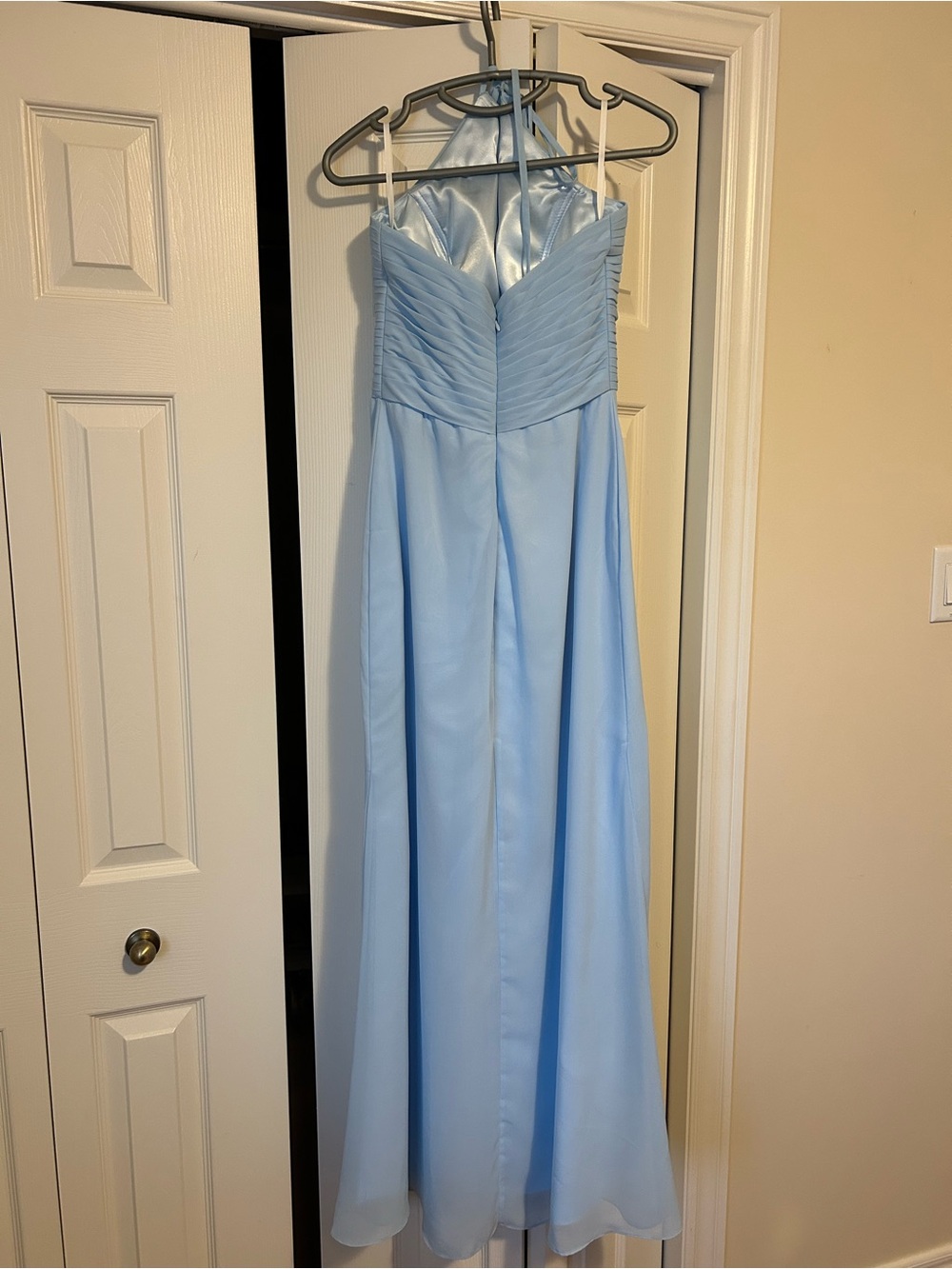 Light Blue Halter Evening Dress - Picture 3 of 3